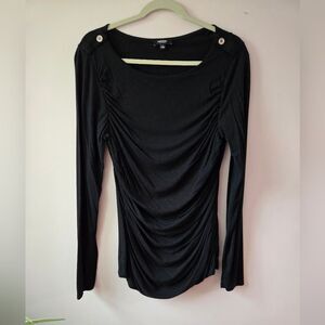 Elegant Black Ruched Women's Top